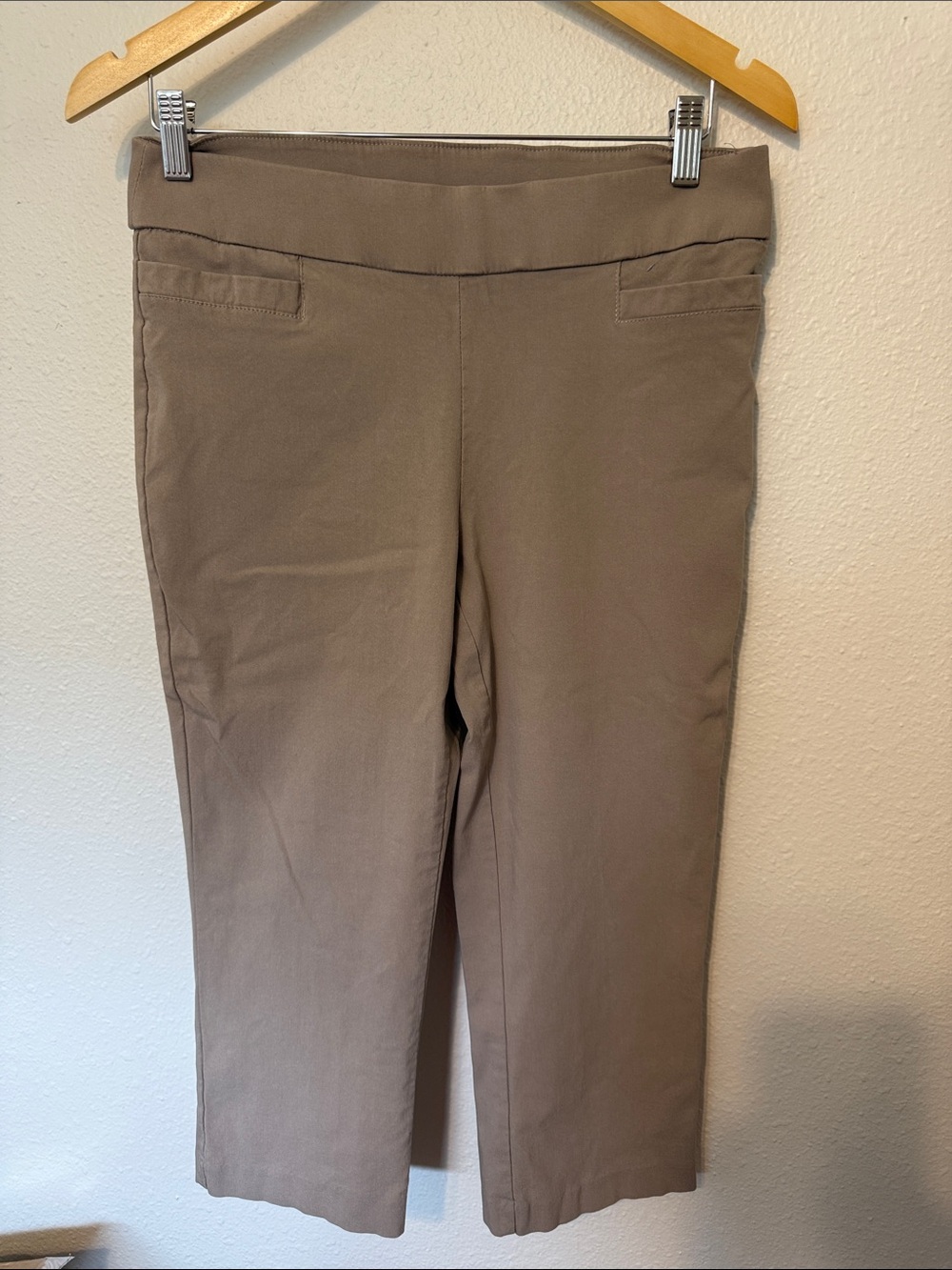 Briggs Taupe Pull-On Cropped Pants